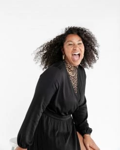 Ban.do Wrap Dress - Black Clothing