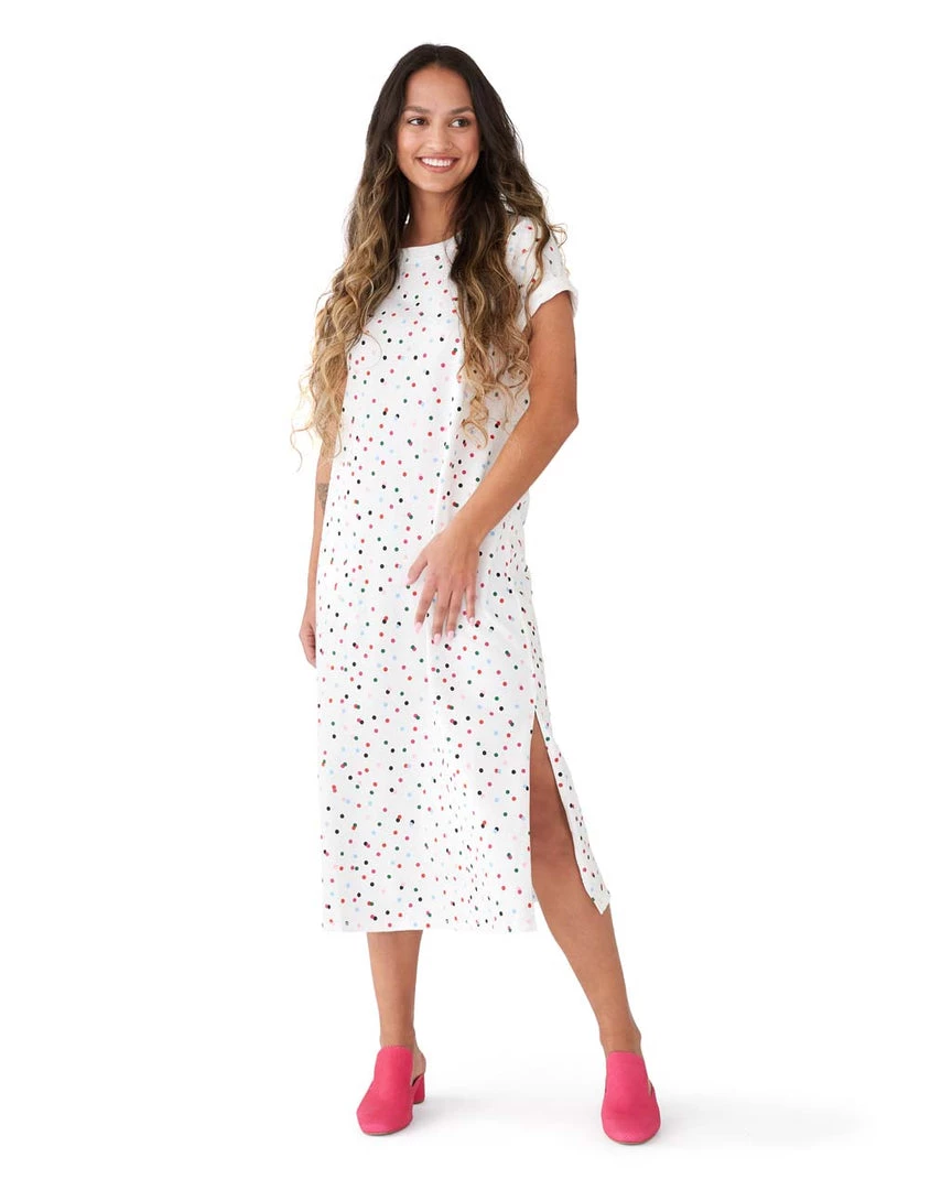 Ban.do Party Dots Midi Length Tee Dress 1 Ban.do Party Dots Midi Length Tee Dress