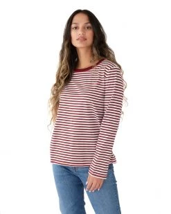 Ban.do Dahlia Stripe Long Sleeve Boxy Tee Clothing