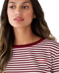 Ban.do Dahlia Stripe Long Sleeve Boxy Tee Clothing
