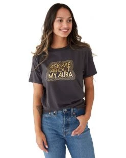 Ban.do Ask Me About My Aura Ringer Tee Clothing