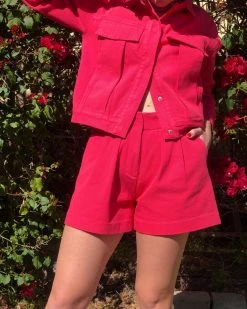 Pepa Loves Canvas Shorts - Coral