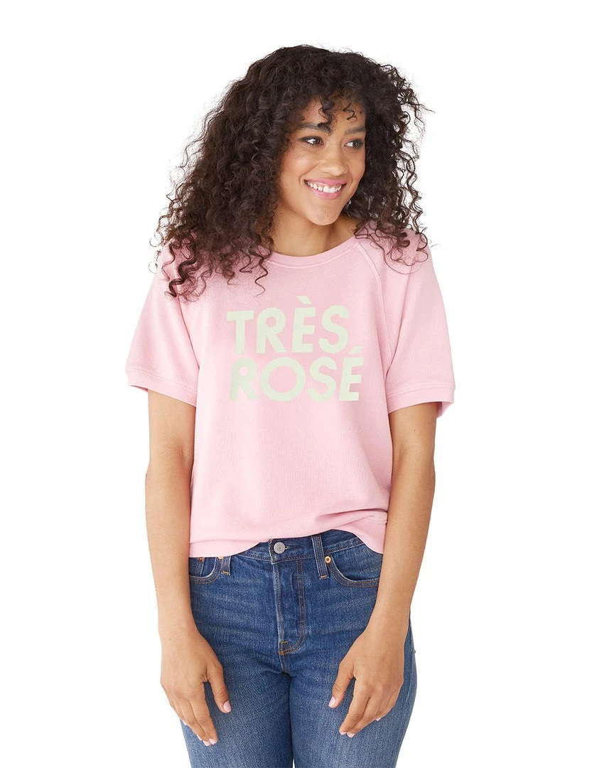 Ban.do Clothing Très Rosé Short Sleeve Sweatshirt 1 Ban.do Clothing Très Rosé Short Sleeve Sweatshirt
