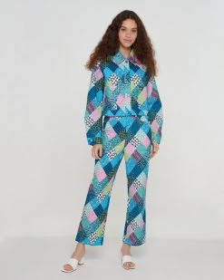 Another Girl Patchwork Print Trousers