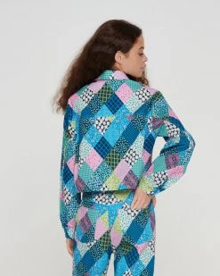 Another Girl Clothing Patchwork Print Shacket