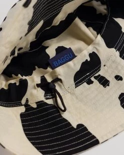Baggu Bucket Hat - Black & White Cow Accessories