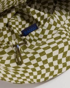 Baggu Bucket Hat - Moss Trippy Checker Accessories