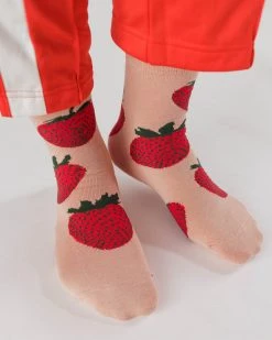 Baggu Crew Sock - Strawberry