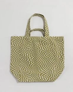 Baggu Giant Pocket Tote - Moss Trippy Checker