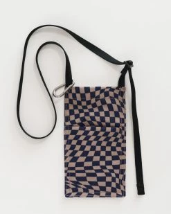 Baggu Phone Sling - Indigo Trippy Checker