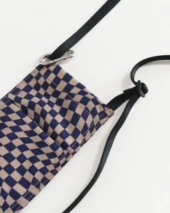 Baggu Phone Sling - Indigo Trippy Checker