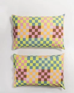 Baggu Pillowcase Set Of 2 - Big Check Multi Living