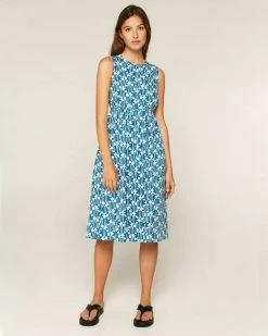 Compañía Fantástica Blue Print Dress Clothing