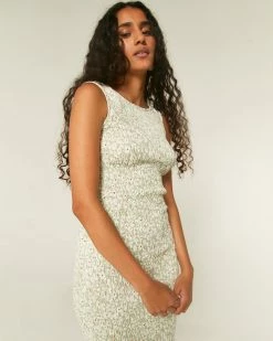 Compañía Fantástica Green Flowers Dress Clothing