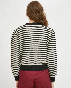 Compañía Fantástica Striped Cardigan - Black Clothing
