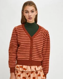 Compañía Fantástica Clothing Striped Cardigan - Brown