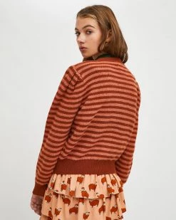 Compañía Fantástica Clothing Striped Cardigan - Brown