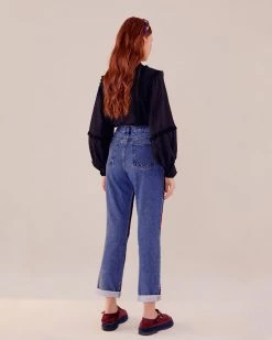 Farm Rio Crochet Embroidered Denim Pants Clothing