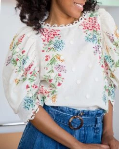 Farm Rio Clothing Louise Floral Blouse