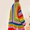Farm Rio Multicolored Crochet Cardigan