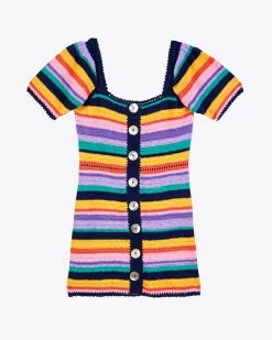Farm Rio Rainbow Crochet Mini Dress Clothing