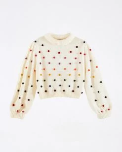 Farm Rio Rainbow Dots Sweater - Off White Clothing