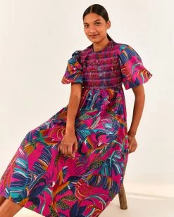 Farm Rio Rainbow Macaws Midi Dress