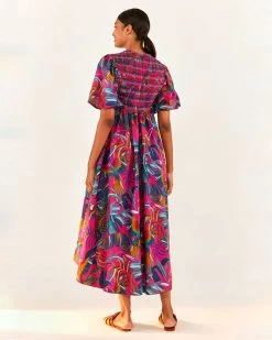 Farm Rio Rainbow Macaws Midi Dress