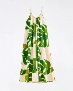 Farm Rio White Monstera Maxi Dress