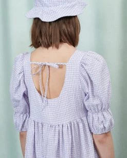 Ghospell Cascade Check Tiered Midi Dress Clothing