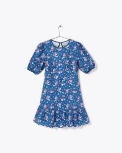 Glamorous Blue Floral Skater Dress Clothing