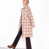 Glamorous Beige Multi Check Coat
