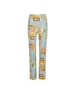 House Of Sunny Pepperland Knitted Rib Pant - Puzzle Print