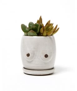 Less Is More Boobie Planter - White