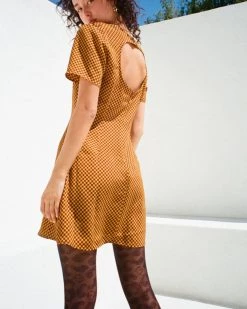 Lisa Says Gah Florence Mini Dress - Red/Gold Clothing