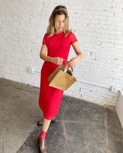 Lisa Says Gah Logan Midi Dress - Red Floral Quilt Clothing