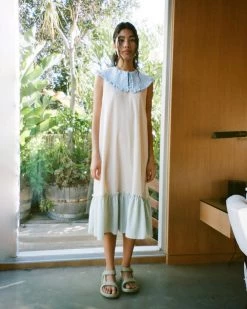 Lisa Says Gah Clothing Stevie Frocked Midi Dress - Tuscany Caroline Blue Fern