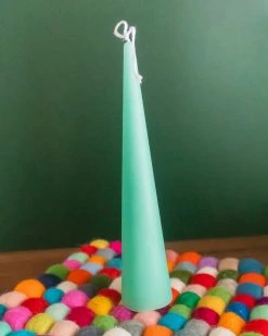 Maple + Love Wellness Medium Slim Cone Taper Candle - Seafoam