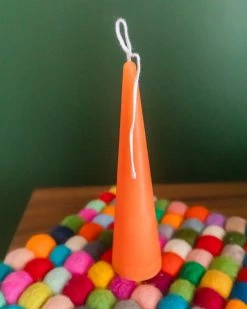 Maple + Love Small Slim Cone Taper Candle - Coral Wellness