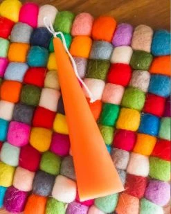 Maple + Love Small Slim Cone Taper Candle - Coral Wellness