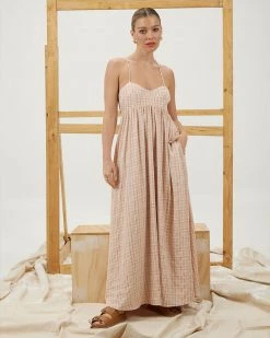 Mon Renn Lola Dress - Musk Check