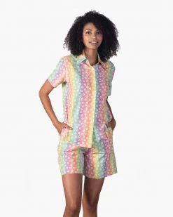 Novel Swim Drifter Bottom In Rainbow Blossom Clothing