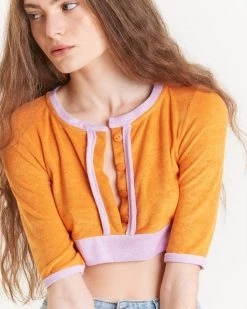 Pastiche Clothing Jules Towel Crop Top - Tangerine