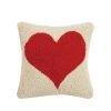 Peking Handicraft Living Red Heart Hook Pillow