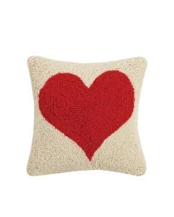 Peking Handicraft Living Red Heart Hook Pillow
