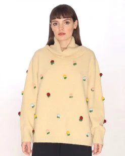 Pepa Loves Floral Patches Sweater - Cream