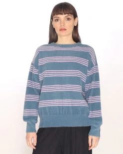 Pepa Loves Stripe Sweater - Blue/Lilac Clothing