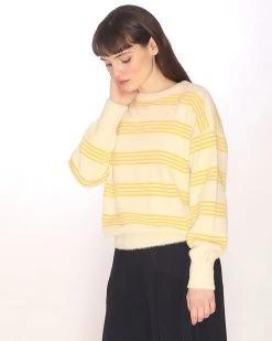 Pepa Loves Clothing Stripe Sweater - Cream/Yellow