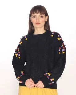 Pepa Loves Clothing Pom Pom Sweater - Black