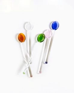 Poketo Colored Glass Tea Spoons Set NEW